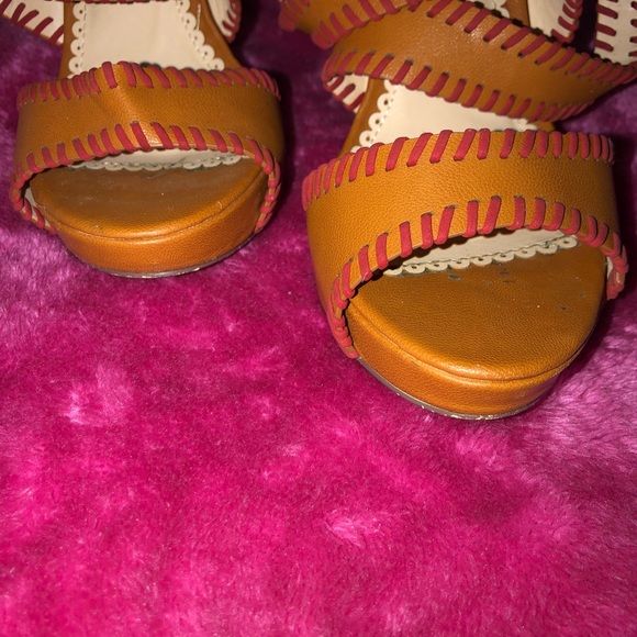 Orange & Brown Strappy High Heel - Picture 7 of 8